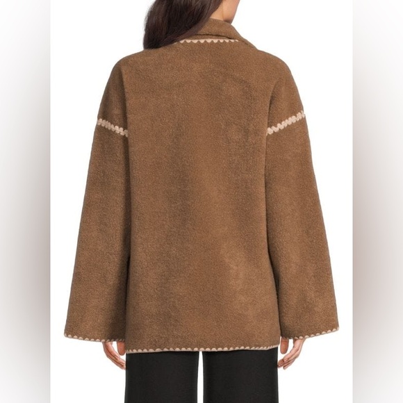 BCBGMAXAZRIA Missy Faux Shearling Button-Front Jacket - Picture 2 of 2